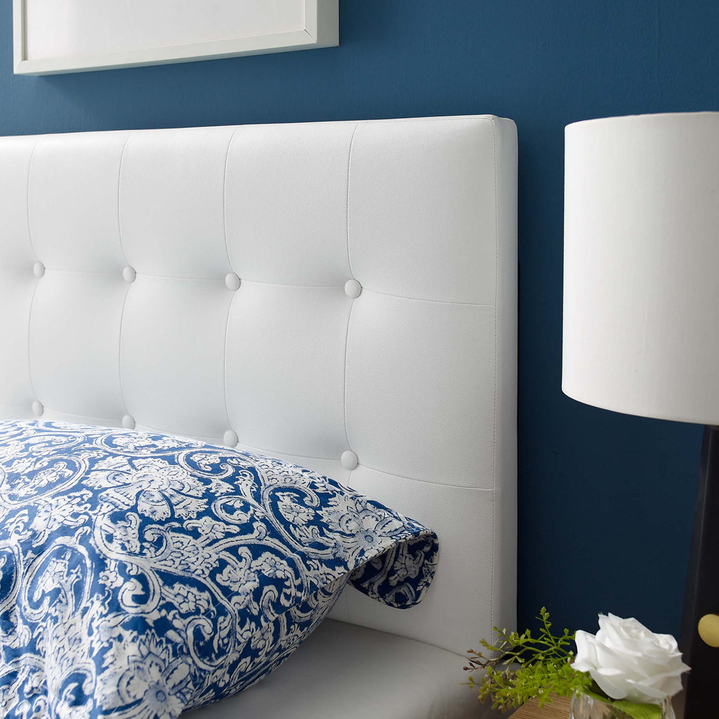 Emily Upholstered Vinyl Twin Headboard - White