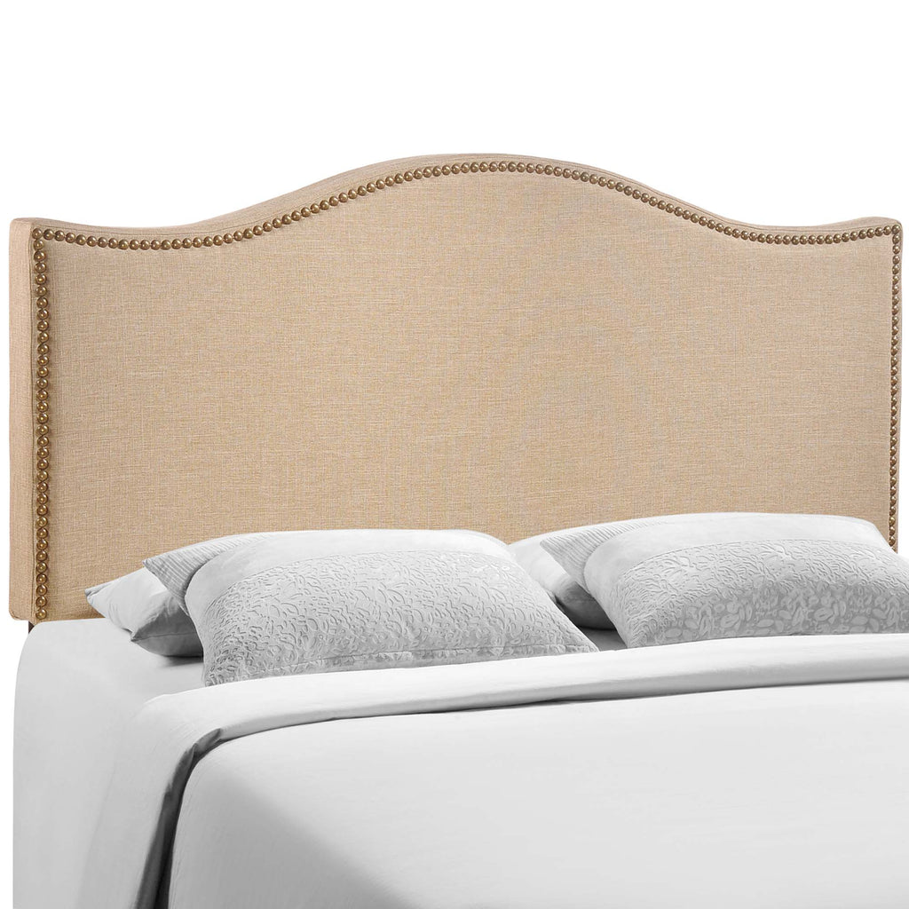 Curl Nailhead Upholstered Queen Headboard - Cafe