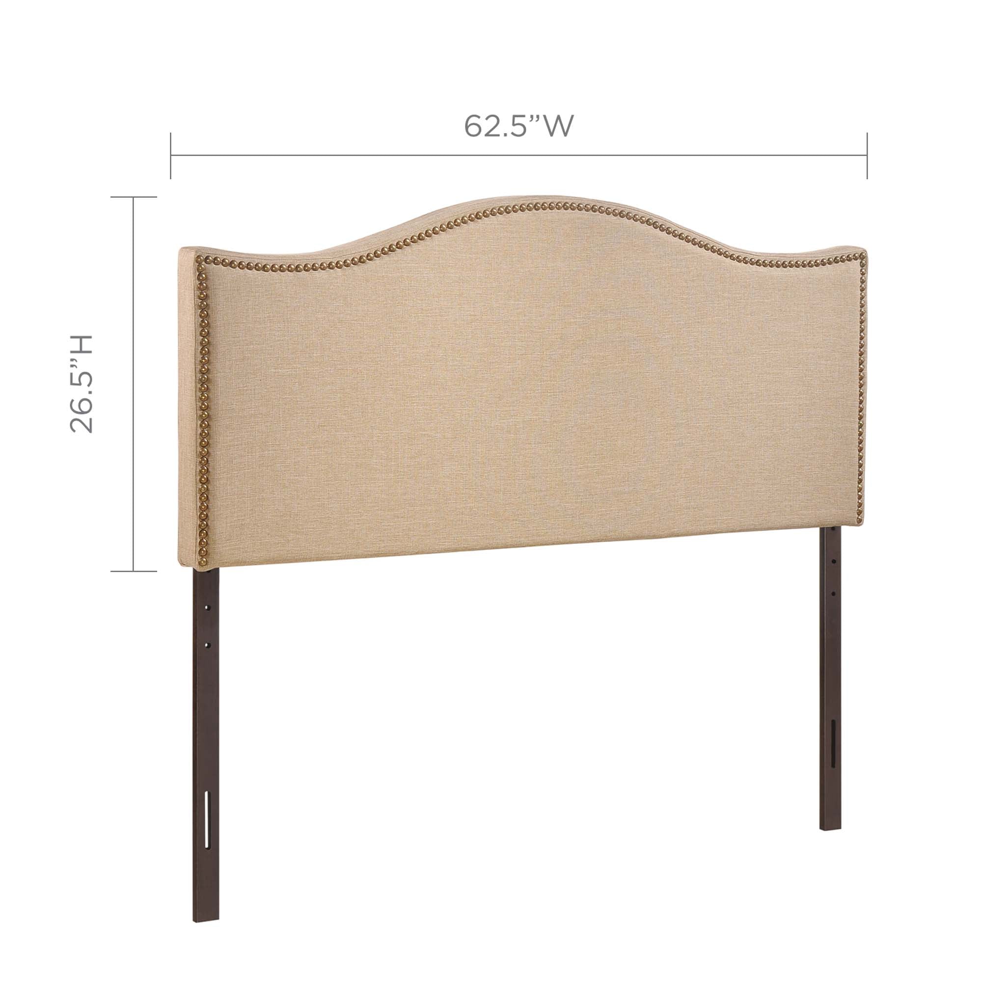 Curl Nailhead Upholstered Queen Headboard - Cafe