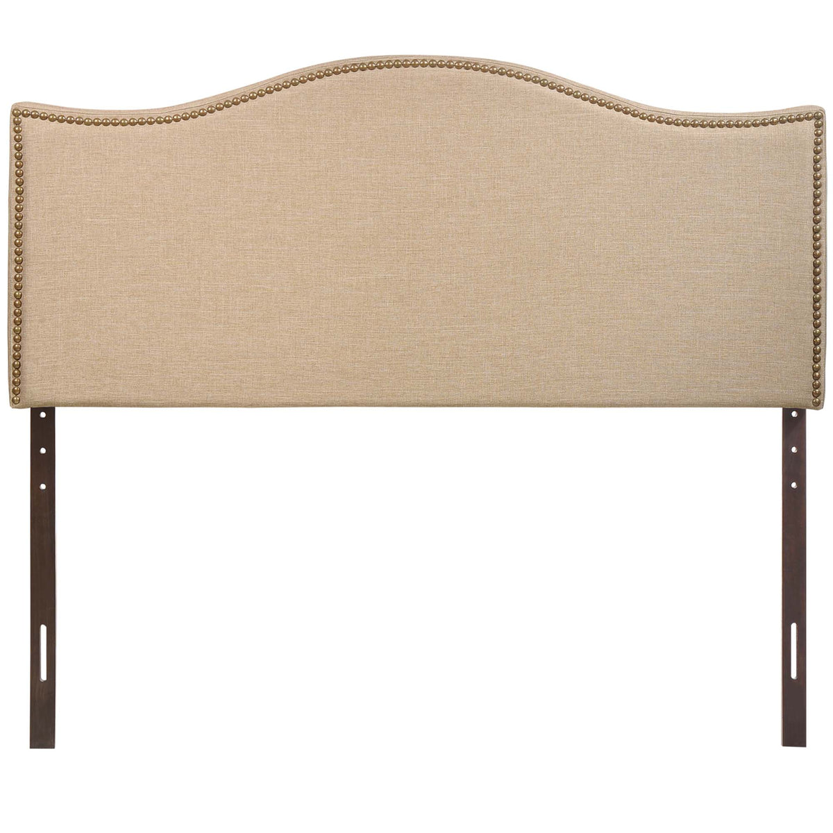 Curl Nailhead Upholstered Queen Headboard - Cafe