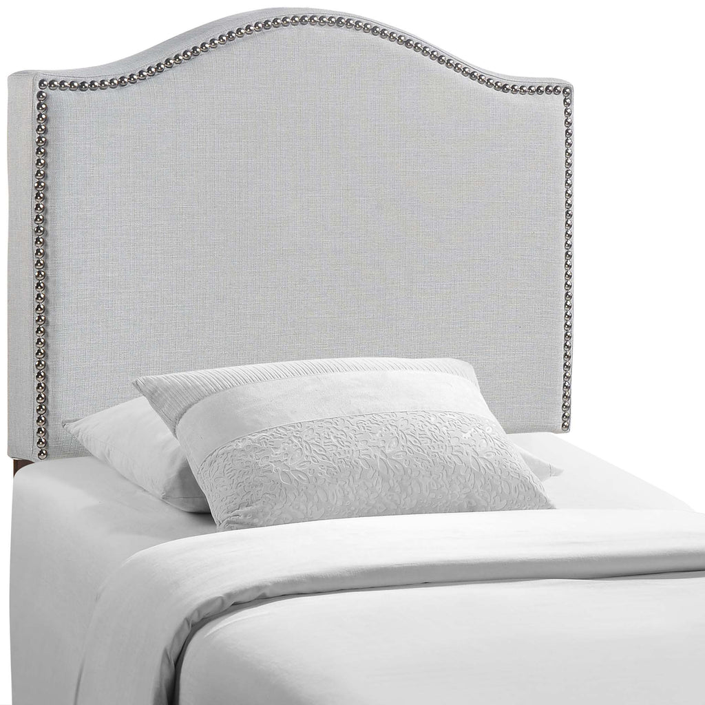 Curl Nailhead Upholstered Twin Headboard - Sky Gray