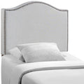 Curl Nailhead Upholstered Twin Headboard - Sky Gray