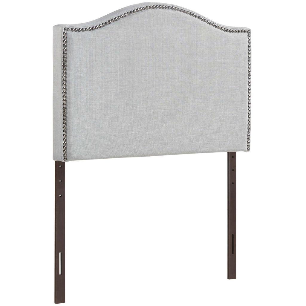 Curl Nailhead Upholstered Twin Headboard - Sky Gray