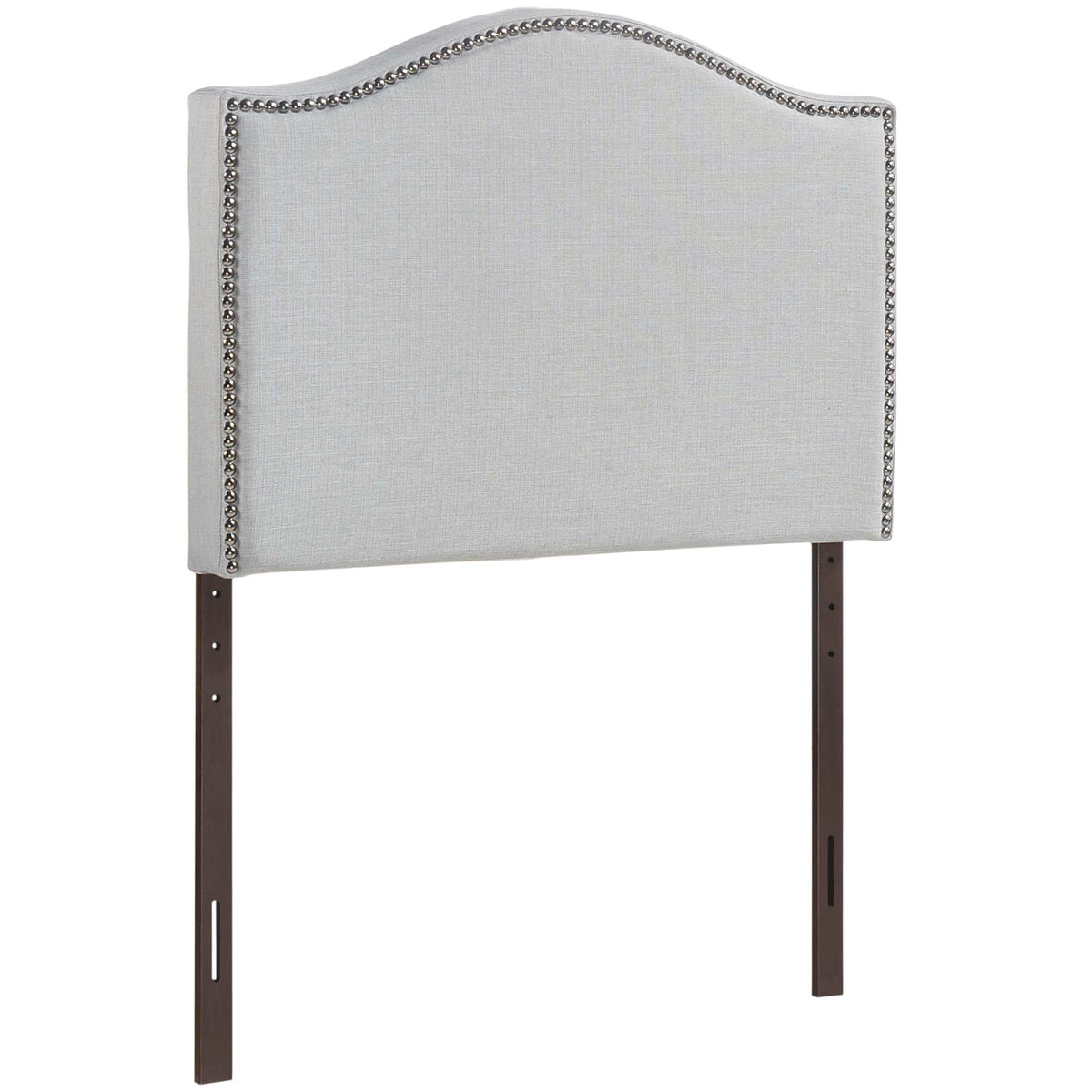 Curl Nailhead Upholstered Twin Headboard - Sky Gray