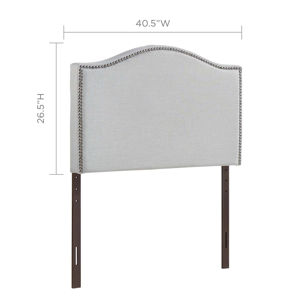 Curl Nailhead Upholstered Twin Headboard - Sky Gray