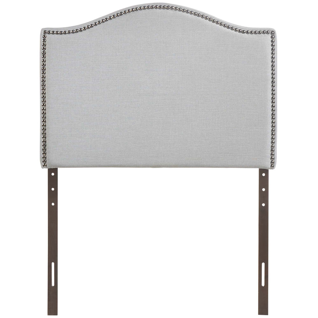 Curl Nailhead Upholstered Twin Headboard - Sky Gray