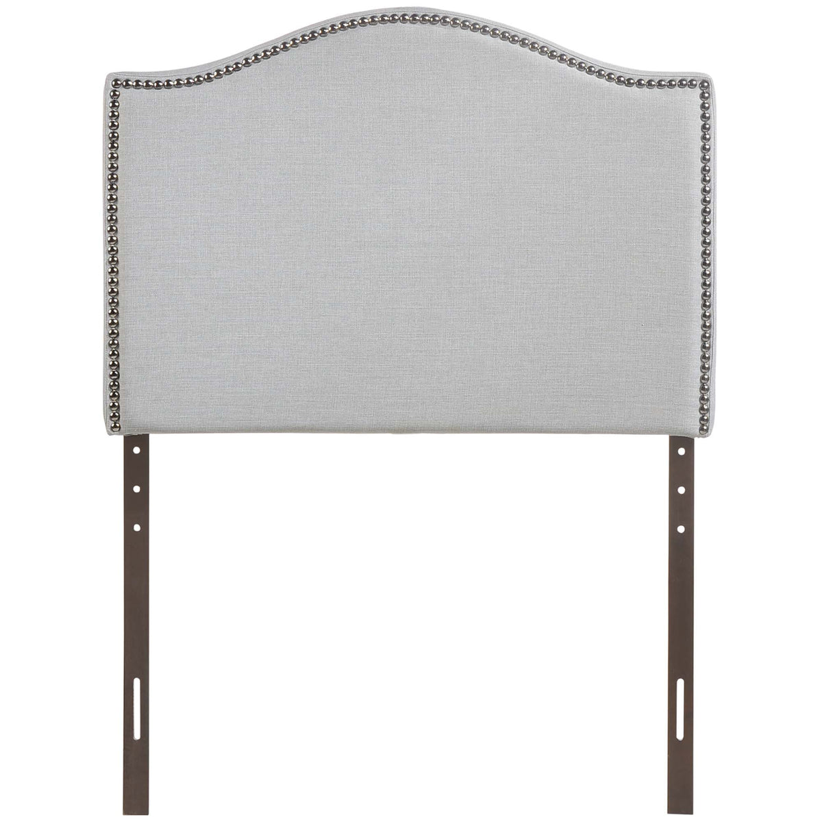 Curl Nailhead Upholstered Twin Headboard - Sky Gray