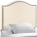 Curl Nailhead Upholstered Twin Headboard - Ivory