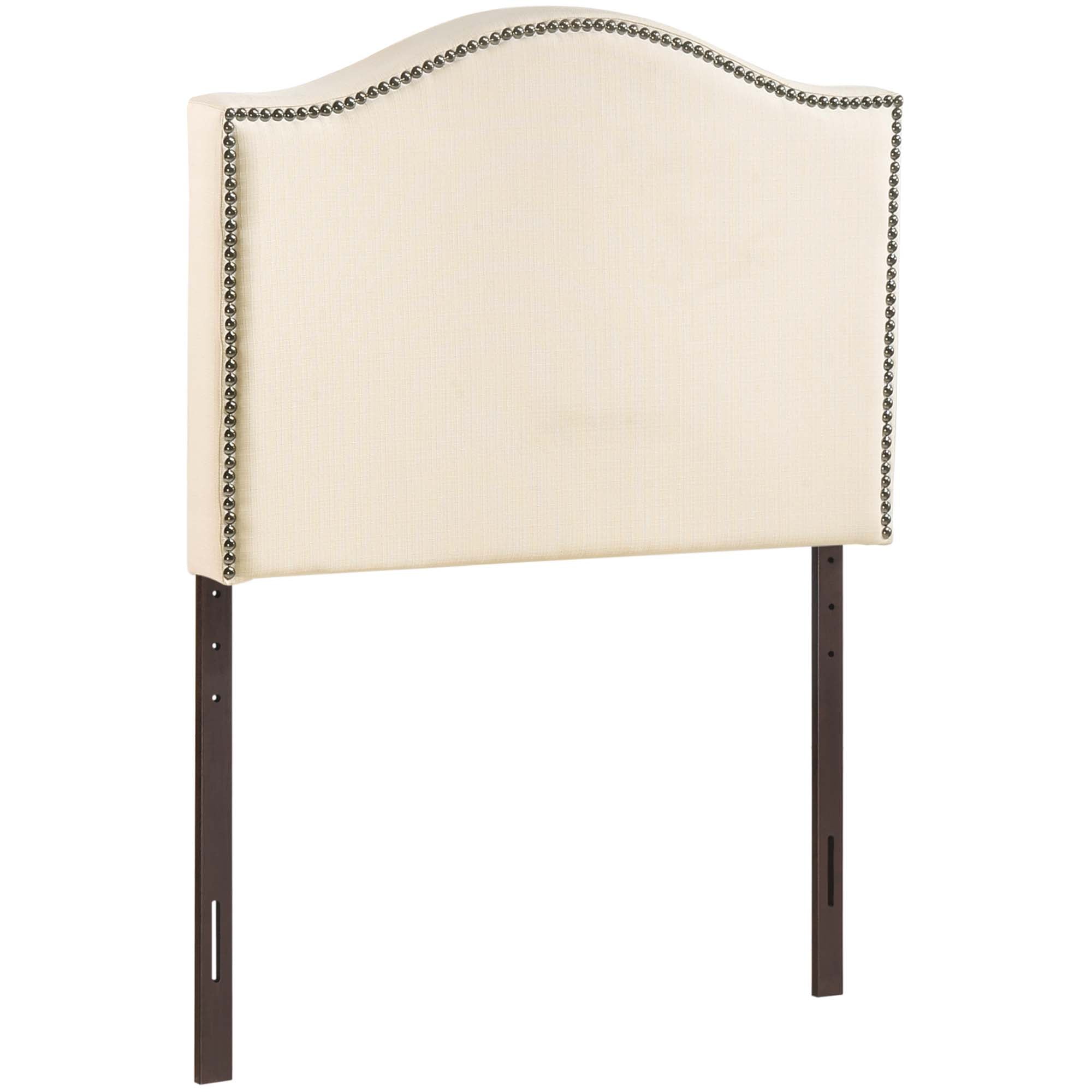 Curl Nailhead Upholstered Twin Headboard - Ivory