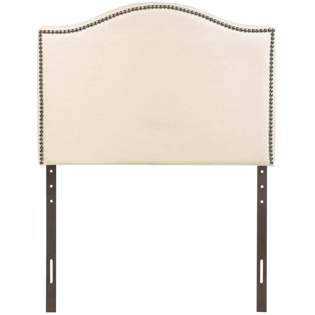 Curl Nailhead Upholstered Twin Headboard - Ivory