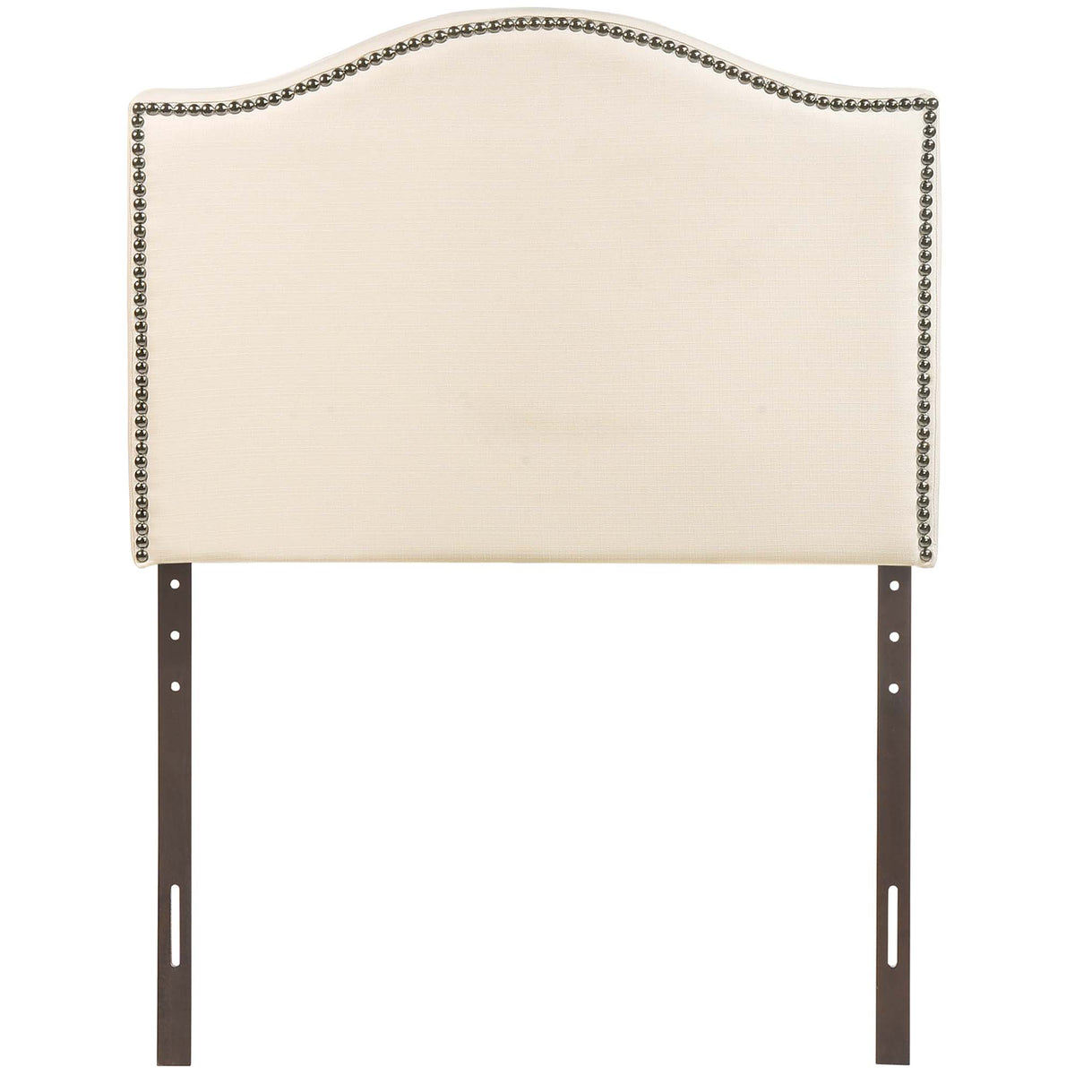 Curl Nailhead Upholstered Twin Headboard - Ivory