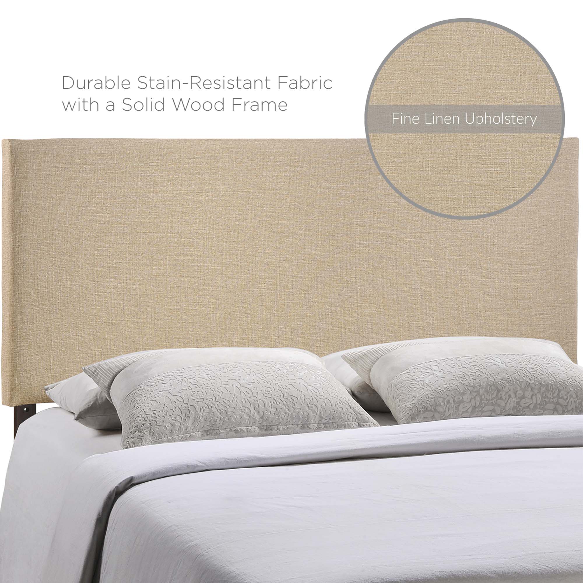 Region Upholstered Queen Headboard - Cafe