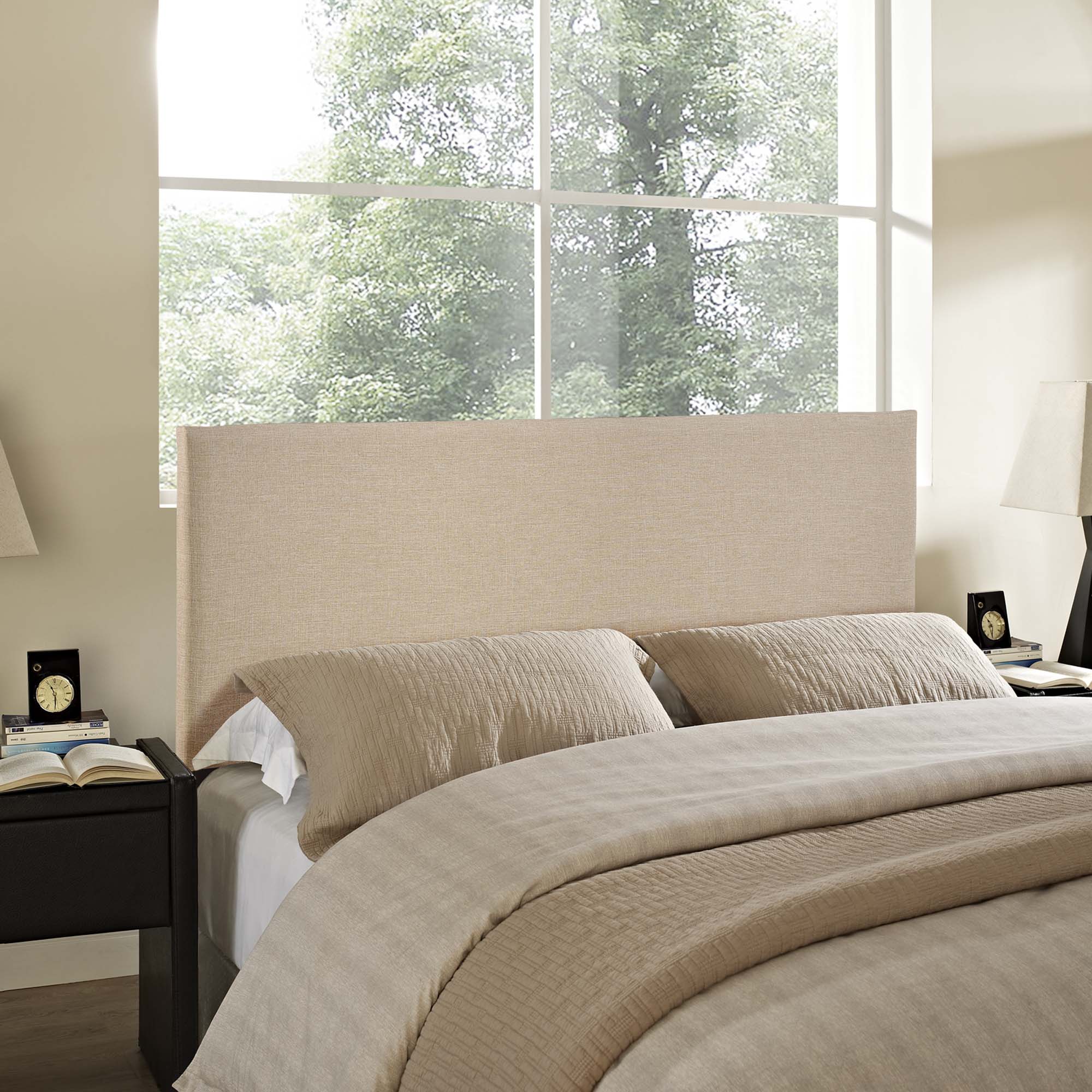 Region Upholstered Queen Headboard - Cafe