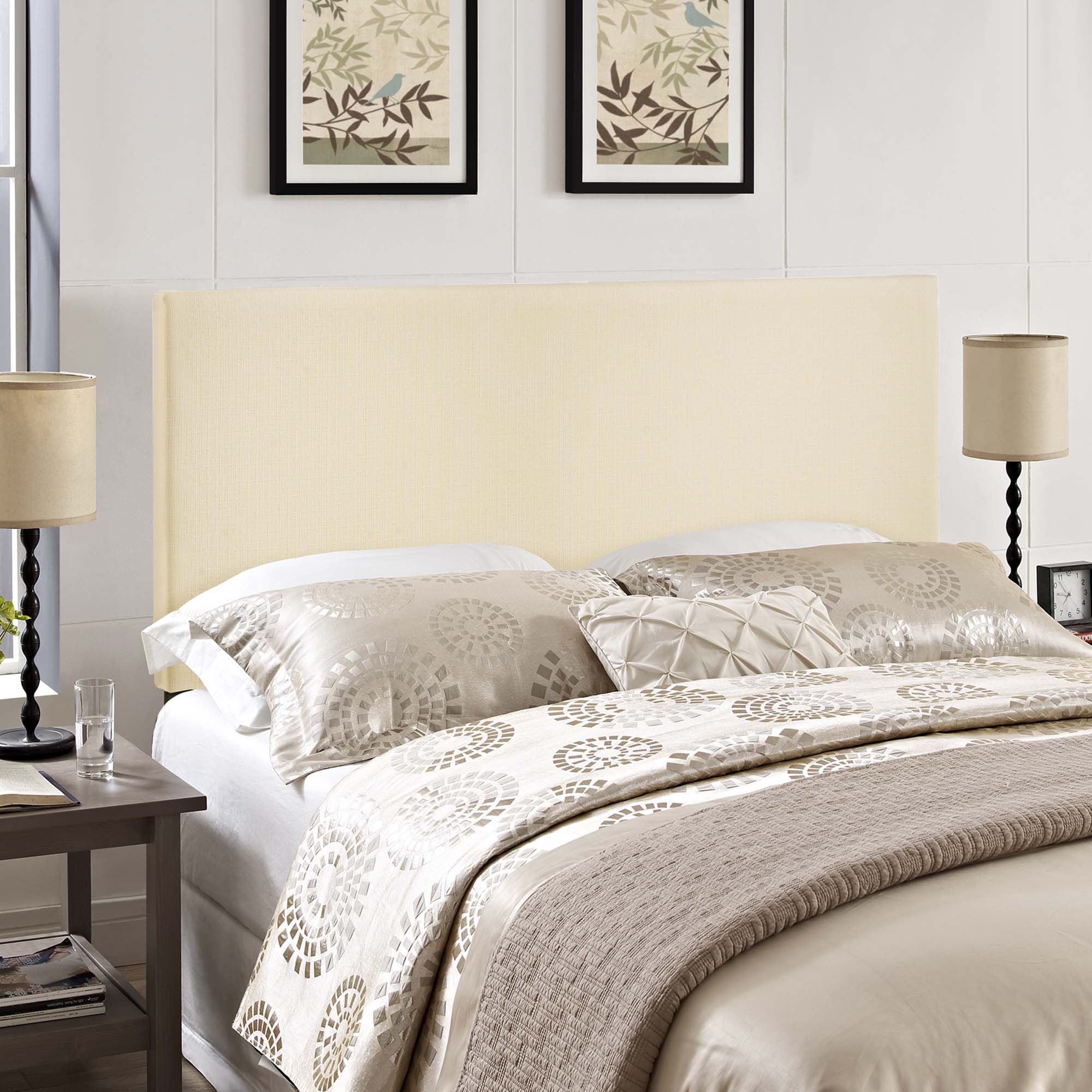 Region Upholstered Queen Headboard - Ivory