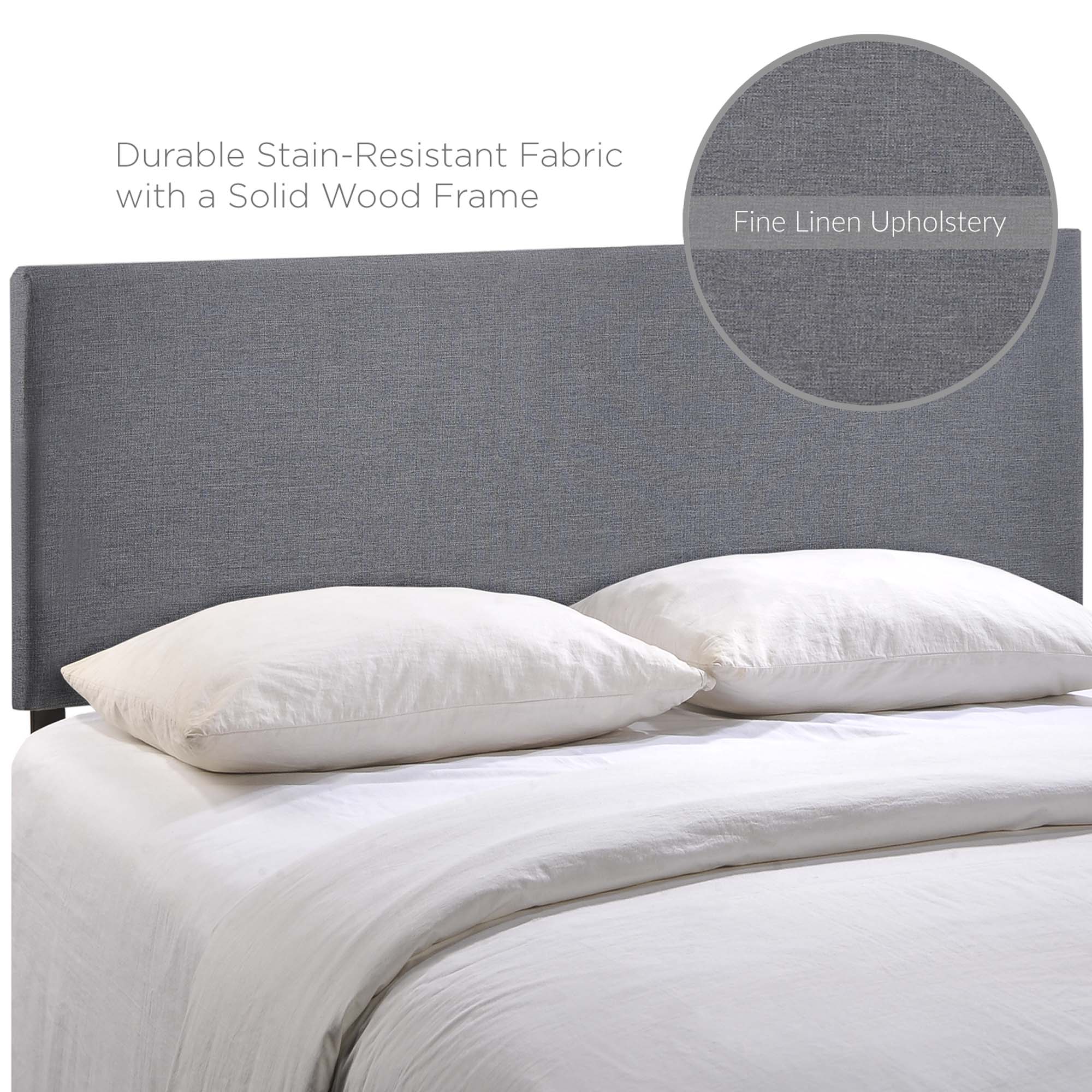Region Upholstered Queen Headboard - Smoke