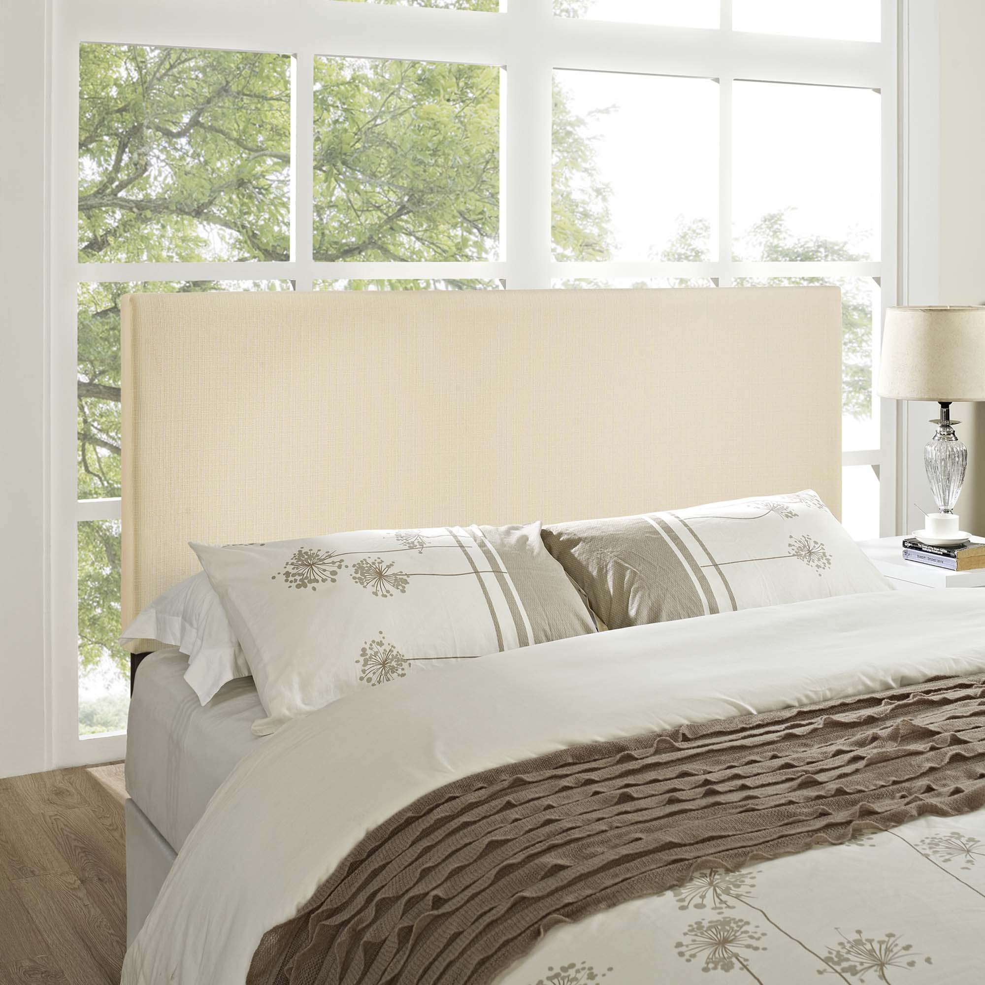 Region Upholstered Fabric King Headboard - Ivory
