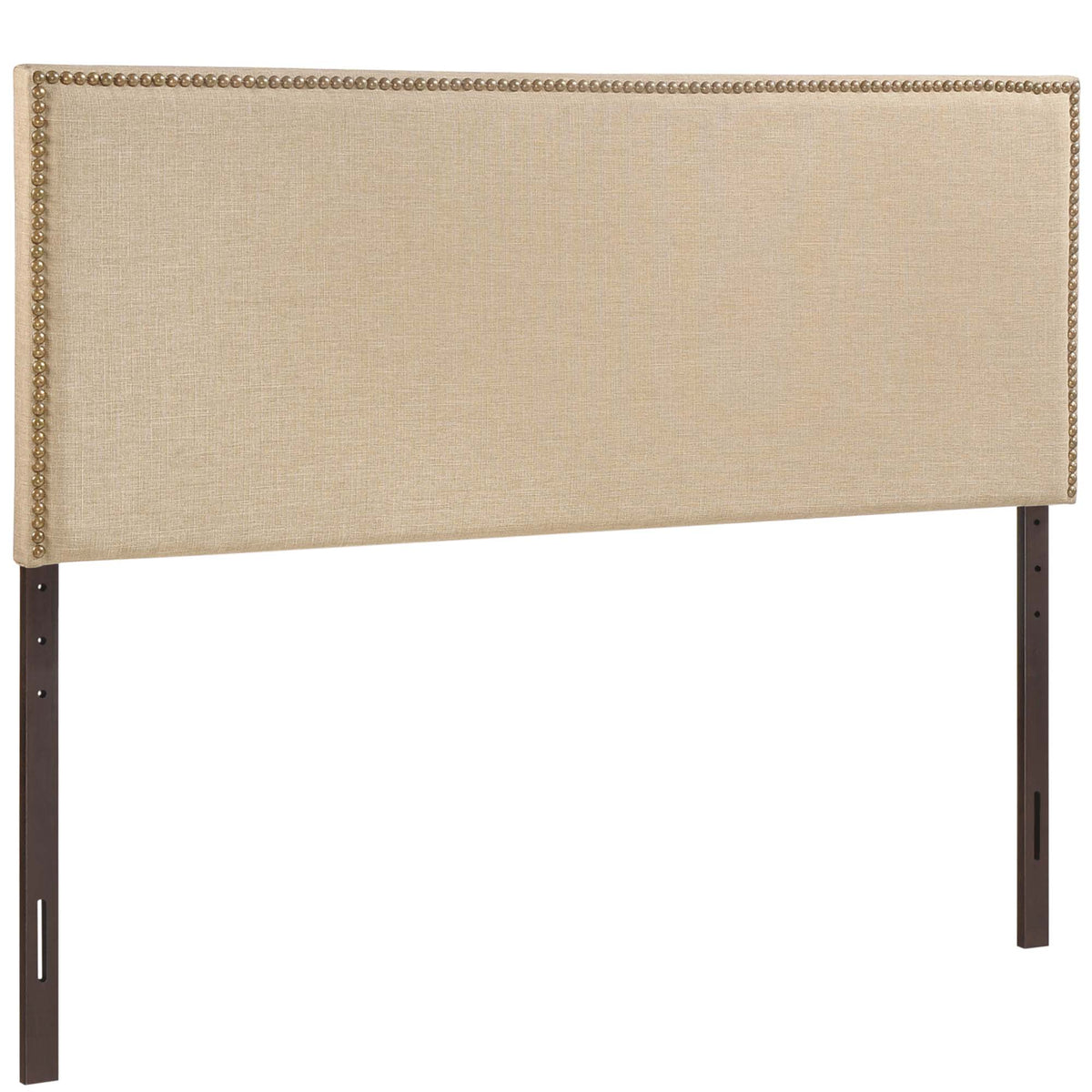 Region Nailhead Upholstered Queen Headboard - Cafe