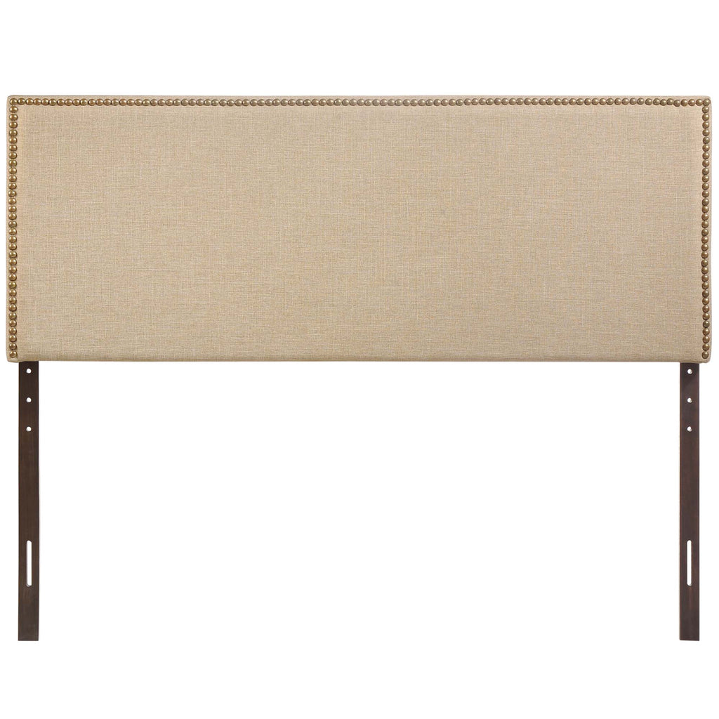 Region Nailhead Upholstered Queen Headboard - Cafe