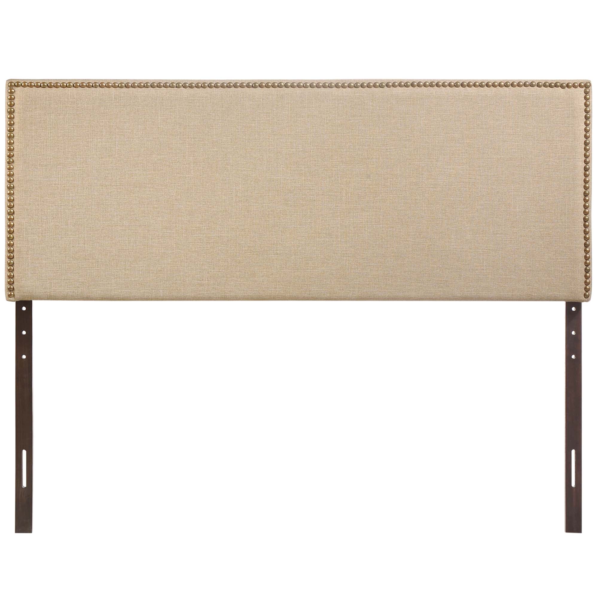 Region Nailhead Upholstered Queen Headboard - Cafe