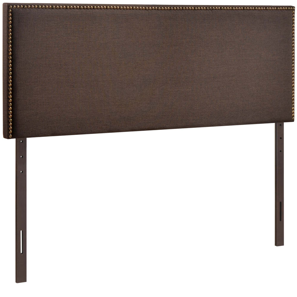 Region Nailhead Upholstered Queen Headboard - Dark Brown