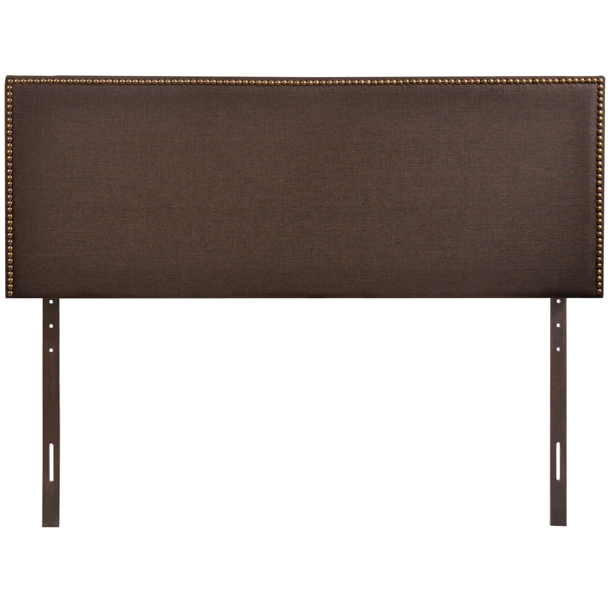 Region Nailhead Upholstered Queen Headboard - Dark Brown