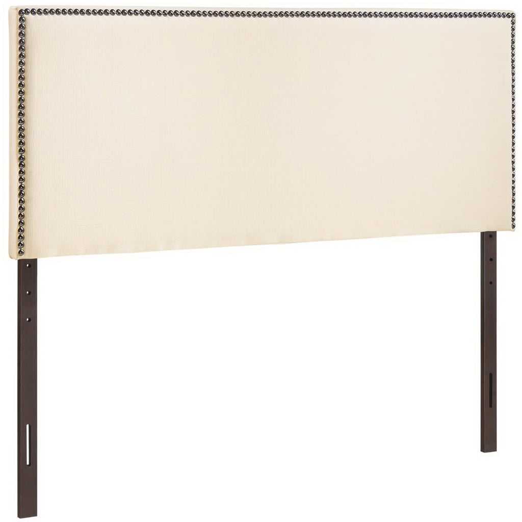 Region Nailhead Upholstered Queen Headboard - Ivory
