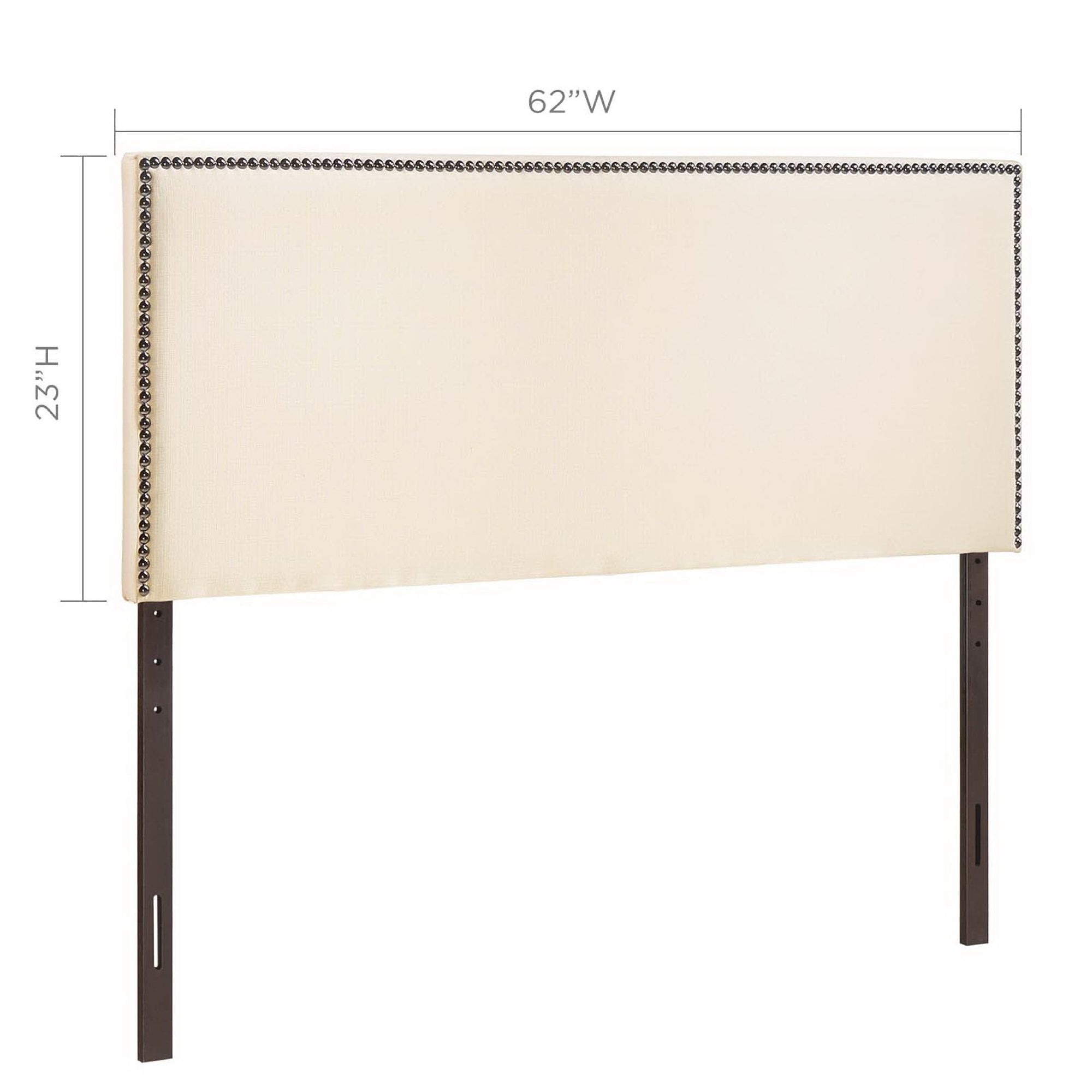 Region Nailhead Upholstered Queen Headboard - Ivory