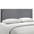 Region Nailhead Upholstered Queen Headboard - Smoke