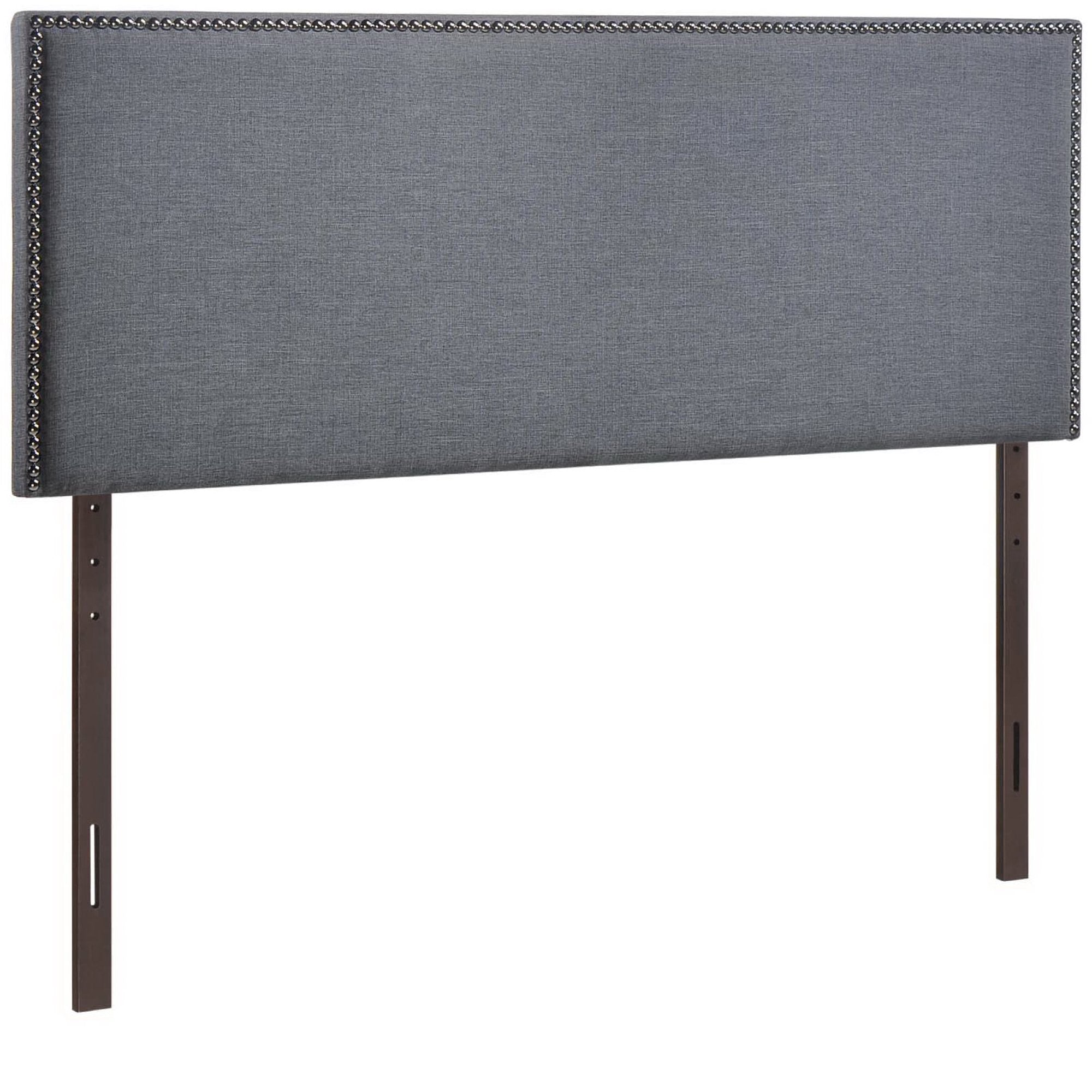 Region Nailhead Upholstered Queen Headboard - Smoke