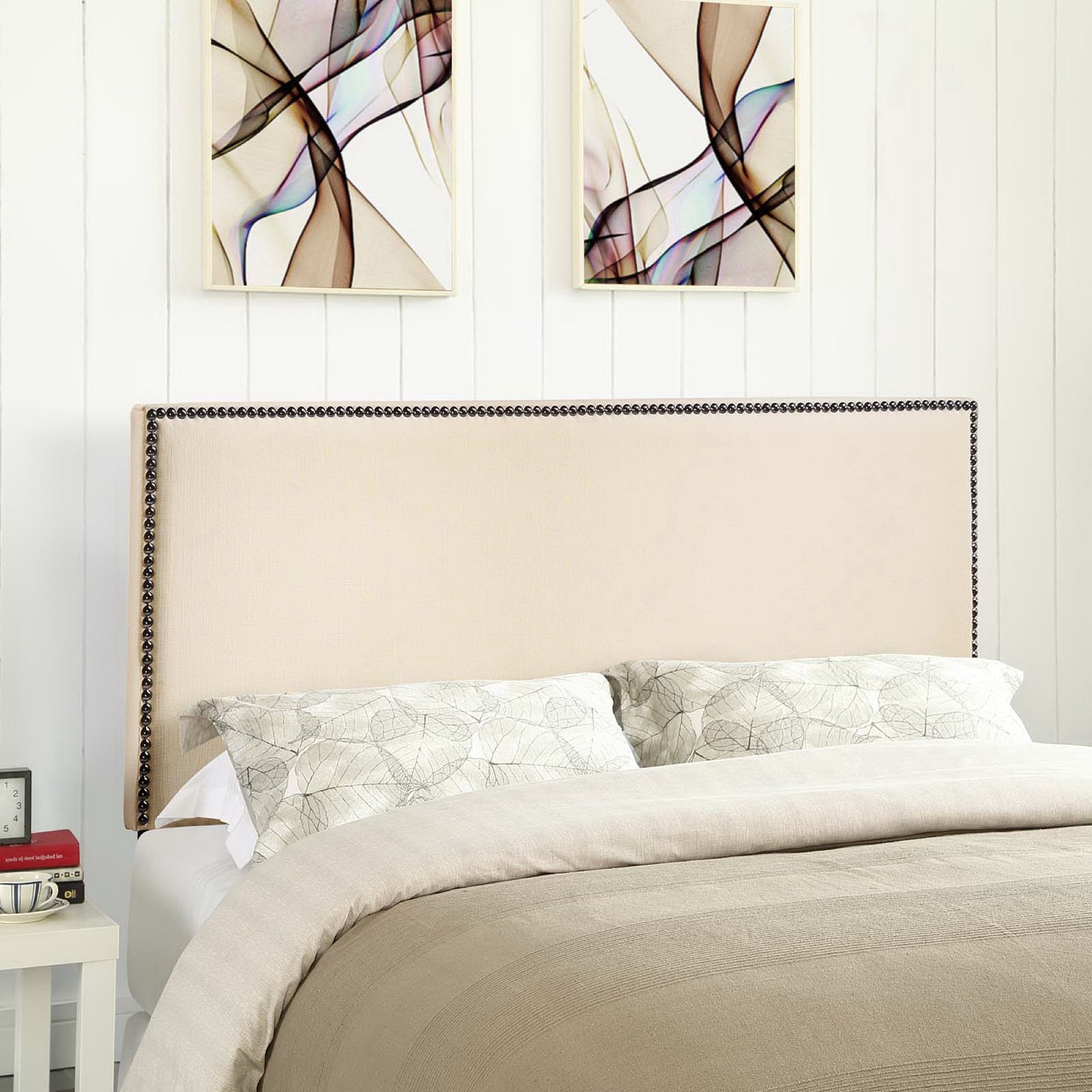 Region Nailhead Upholstered Full Headboard - Ivory