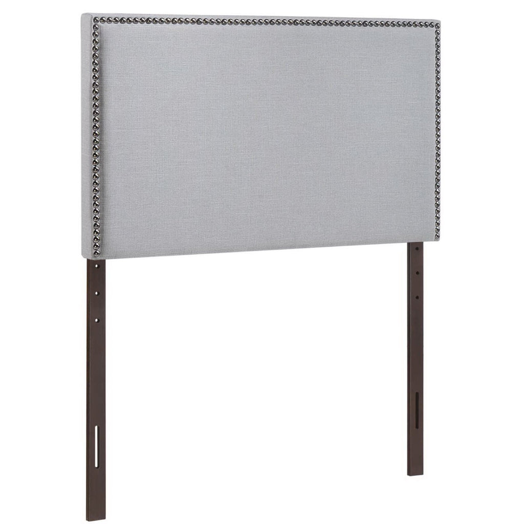 Region Nailhead Upholstered Twin Headboard - Sky Gray