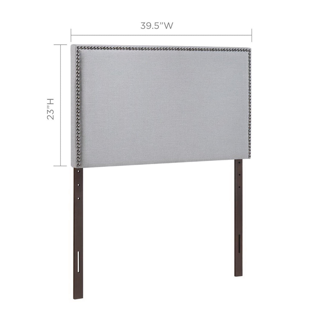 Region Nailhead Upholstered Twin Headboard - Sky Gray