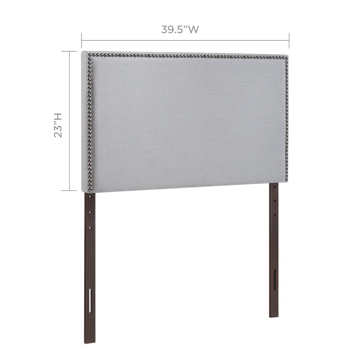 Region Nailhead Upholstered Twin Headboard - Sky Gray