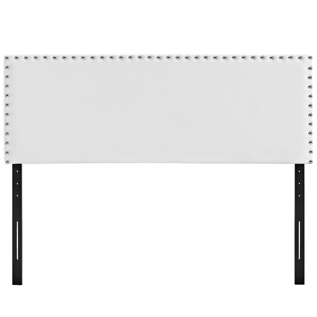 Phoebe Upholstered Vinyl Full Headboard - White