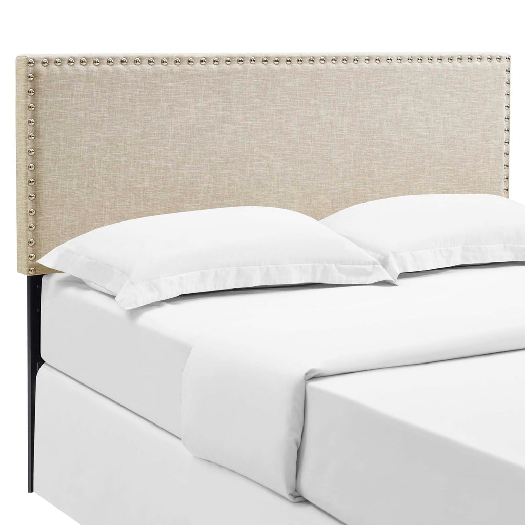 Phoebe Upholstered Fabric Queen Headboard - Beige