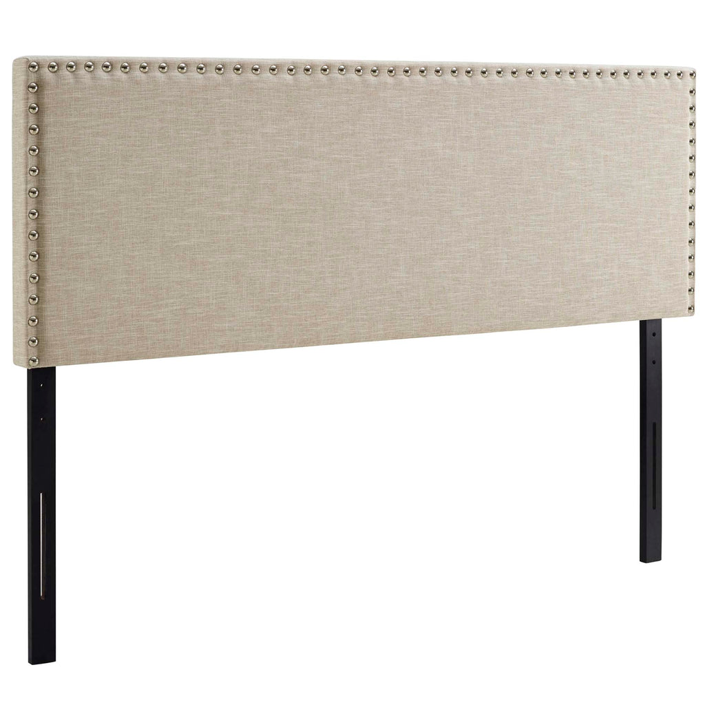 Phoebe Upholstered Fabric Queen Headboard - Beige