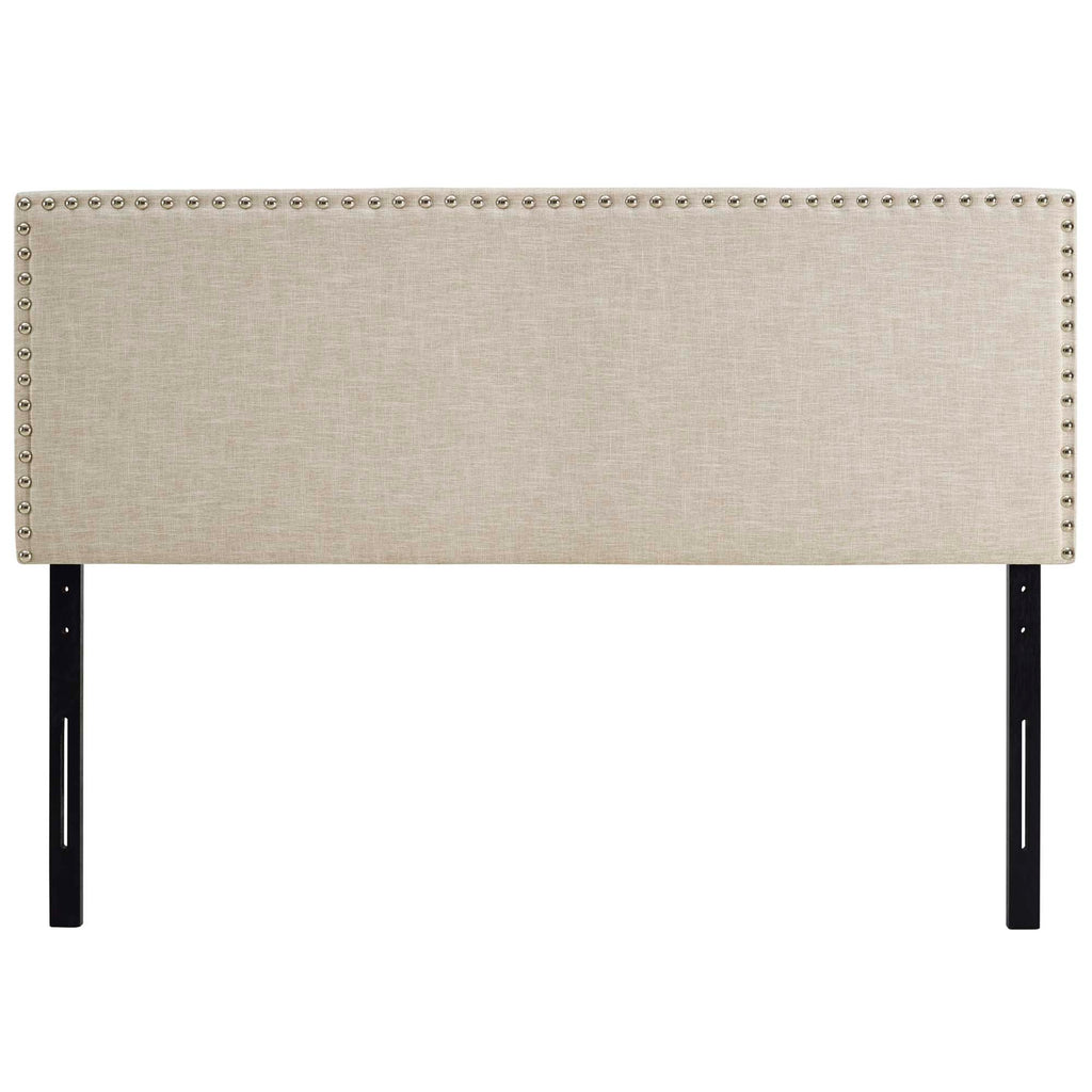 Phoebe Upholstered Fabric Queen Headboard - Beige