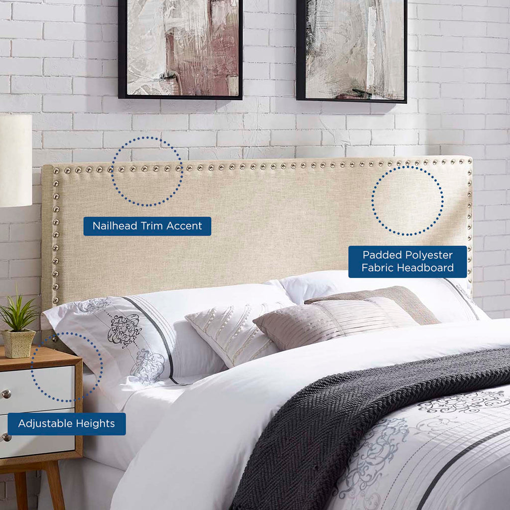 Phoebe Upholstered Fabric Queen Headboard - Beige