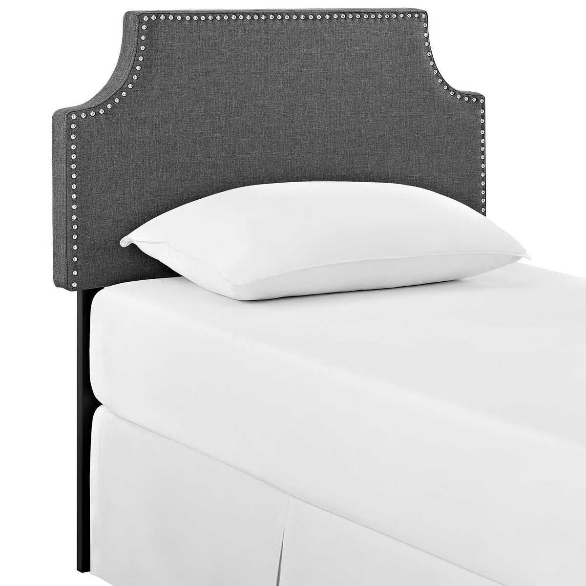 Laura Upholstered Fabric Twin Headboard - Gray