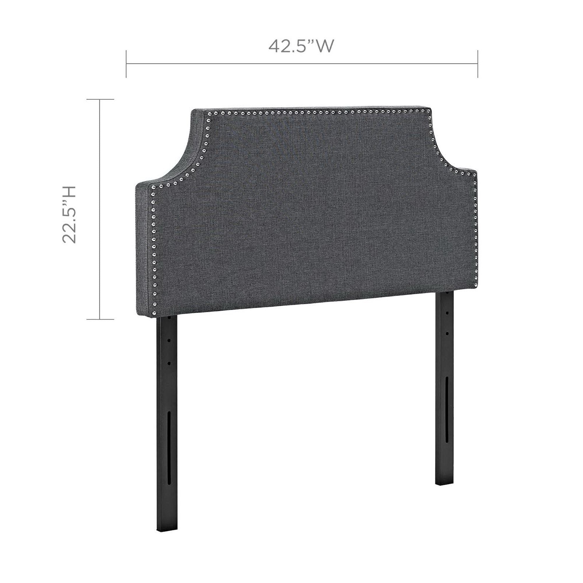 Laura Upholstered Fabric Twin Headboard - Gray
