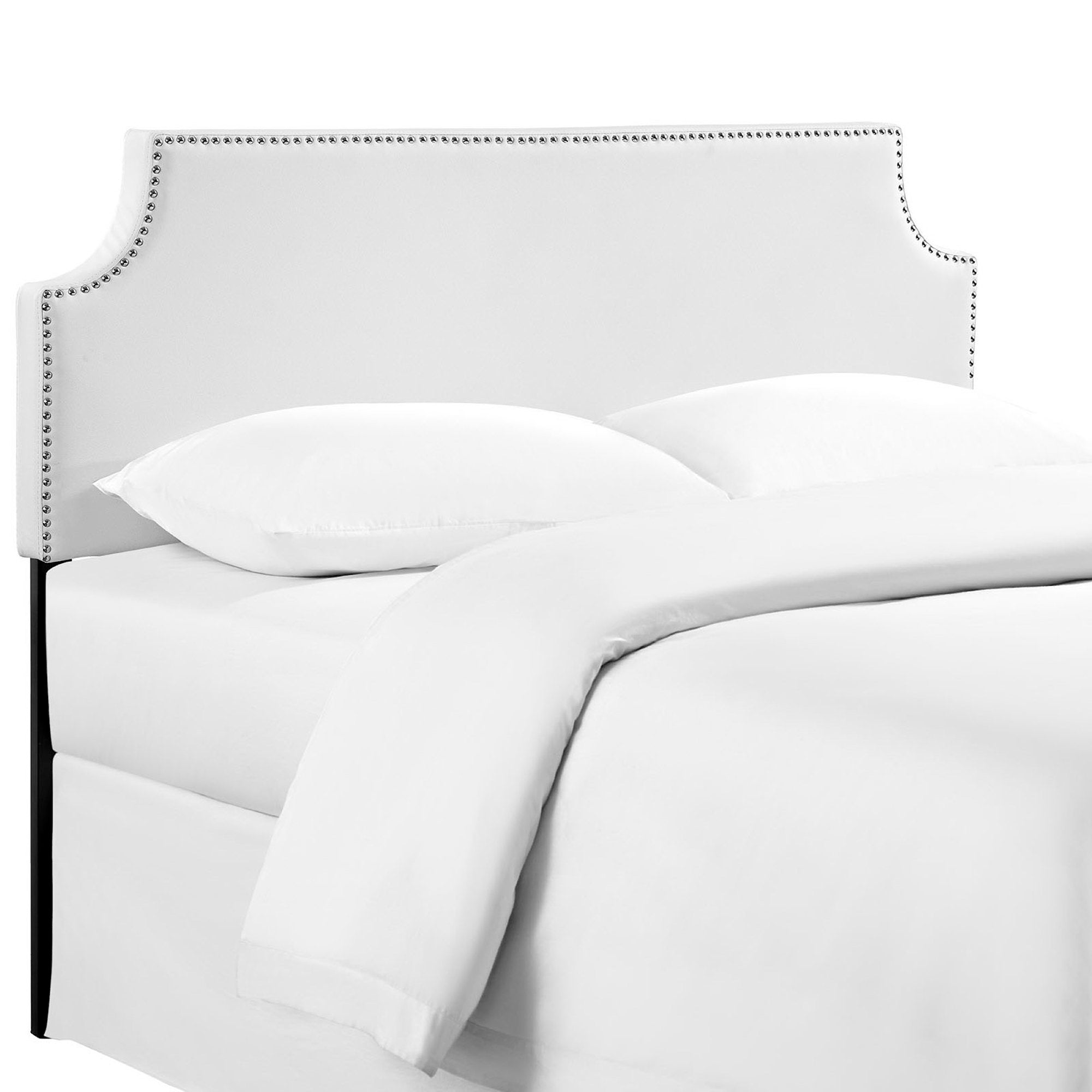 Laura Upholstered Vinyl Full Headboard - White
