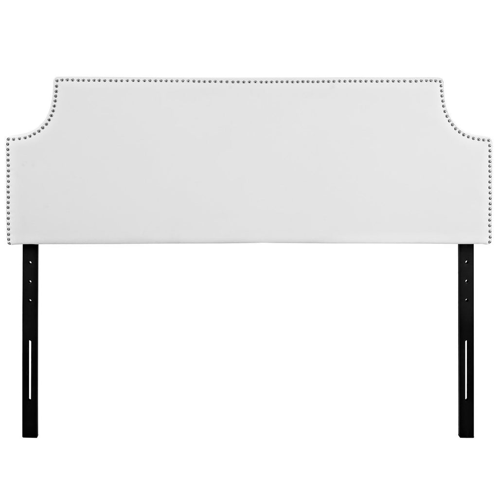 Laura Upholstered Vinyl Queen Headboard - White