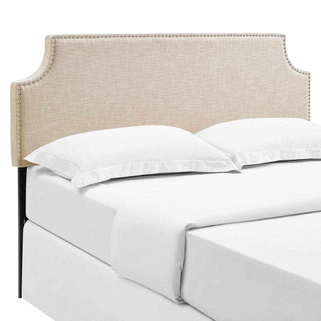 Laura Upholstered Fabric Queen Headboard - Beige