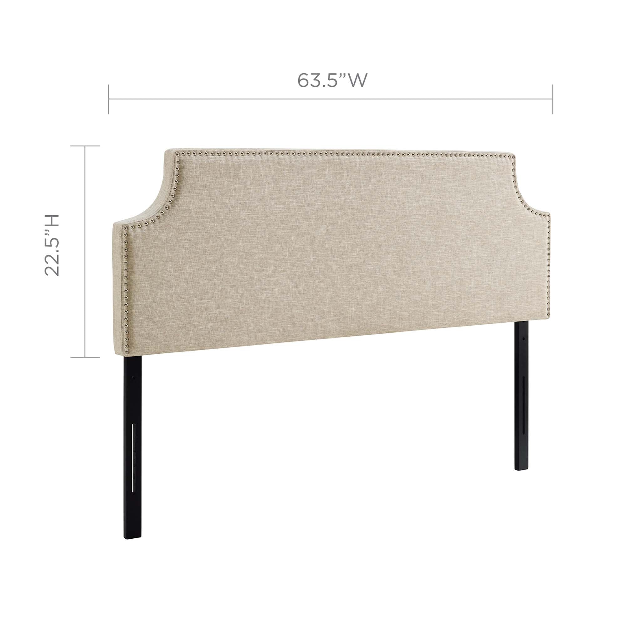 Laura Upholstered Fabric Queen Headboard - Beige
