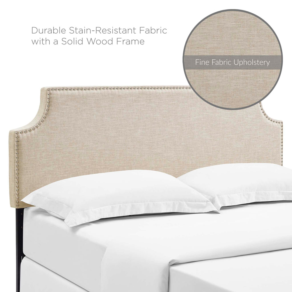Laura Upholstered Fabric Queen Headboard - Beige