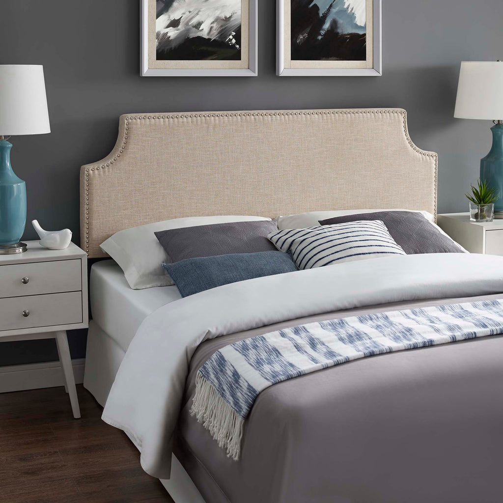 Laura Upholstered Fabric Queen Headboard - Beige