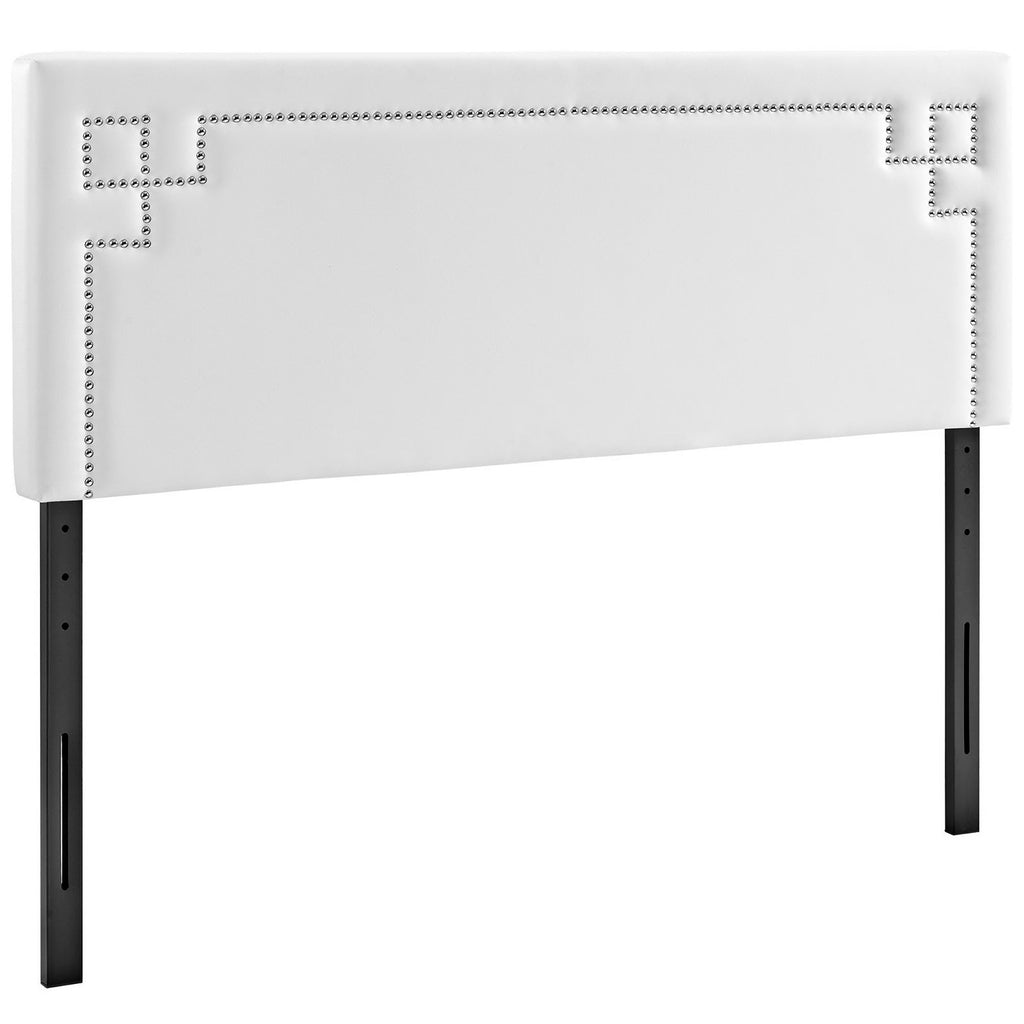 Josie Upholstered Vinyl Queen Headboard - White