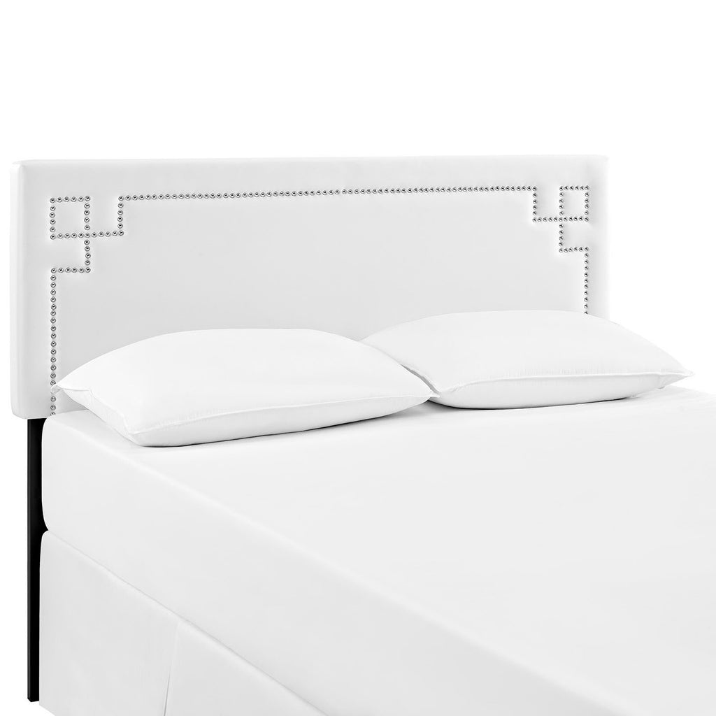 Josie Upholstered Vinyl Queen Headboard - White