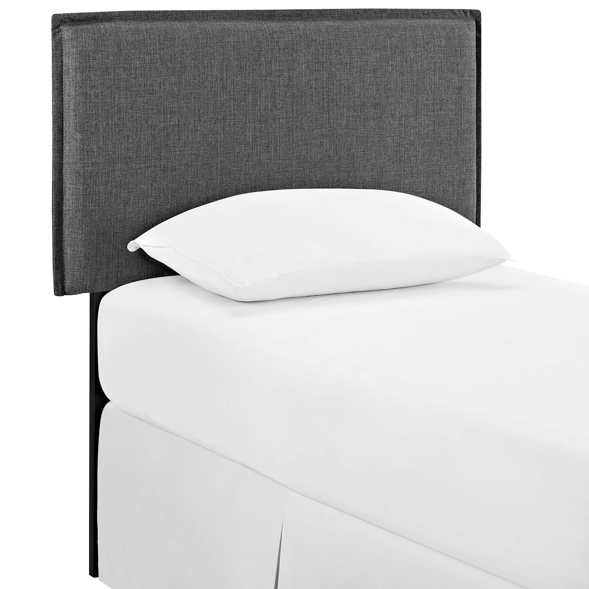 Camille Upholstered Fabric Twin Headboard - Gray