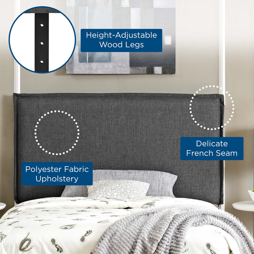 Camille Upholstered Fabric Twin Headboard - Gray
